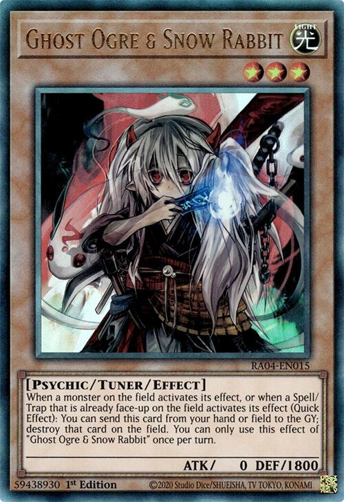 Ghost Ogre & Snow Rabbit [RA04-EN015] Prismatic Ultimate Rare | Pegasus Games WI