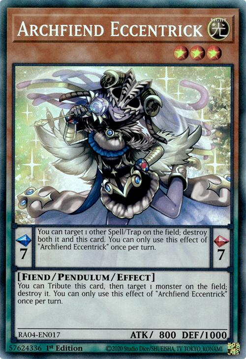 Archfiend Eccentrick [RA04-EN017] Prismatic Collector's Rare | Pegasus Games WI