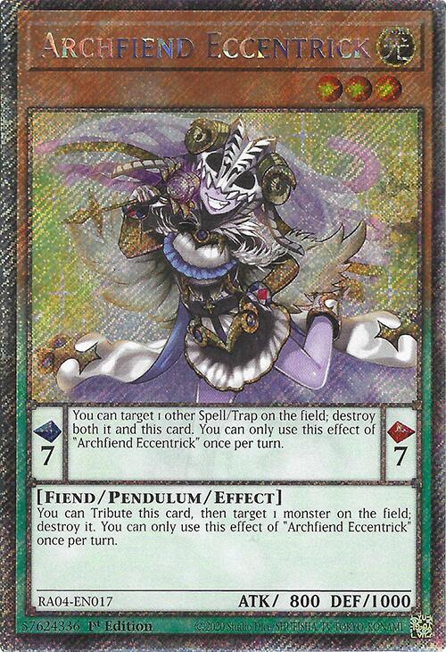 Archfiend Eccentrick [RA04-EN017] Platinum Secret Rare | Pegasus Games WI