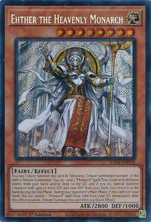 Ehther the Heavenly Monarch [RA04-EN018] Secret Rare | Pegasus Games WI