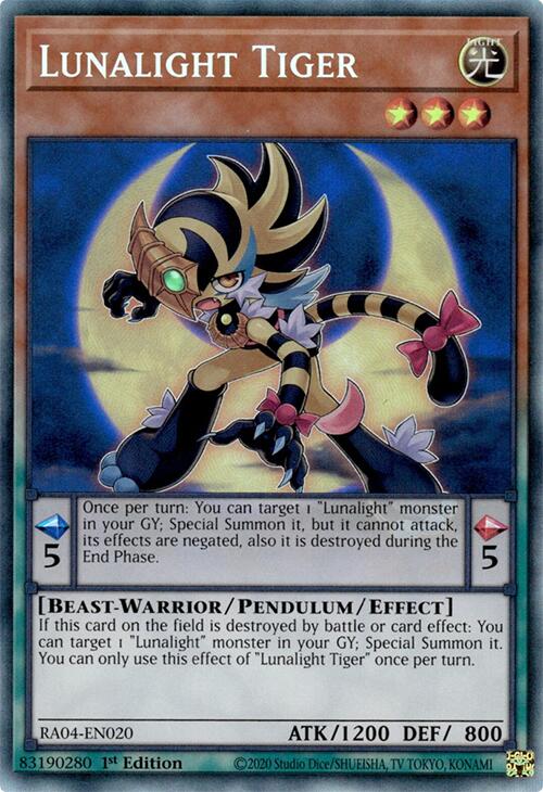 Lunalight Tiger [RA04-EN020] Prismatic Collector's Rare | Pegasus Games WI