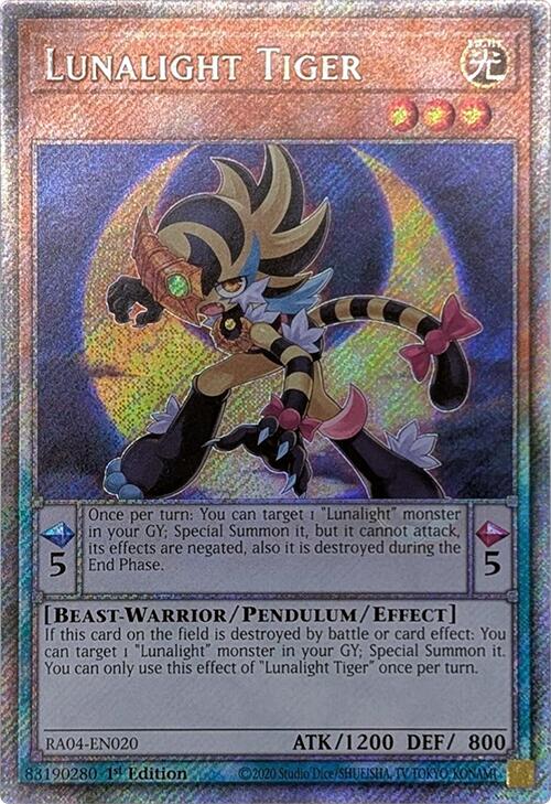 Lunalight Tiger [RA04-EN020] Platinum Secret Rare | Pegasus Games WI