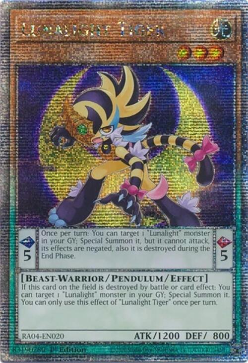 Lunalight Tiger [RA04-EN020] Quarter Century Secret Rare | Pegasus Games WI
