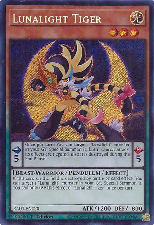 Lunalight Tiger [RA04-EN020] Secret Rare | Pegasus Games WI