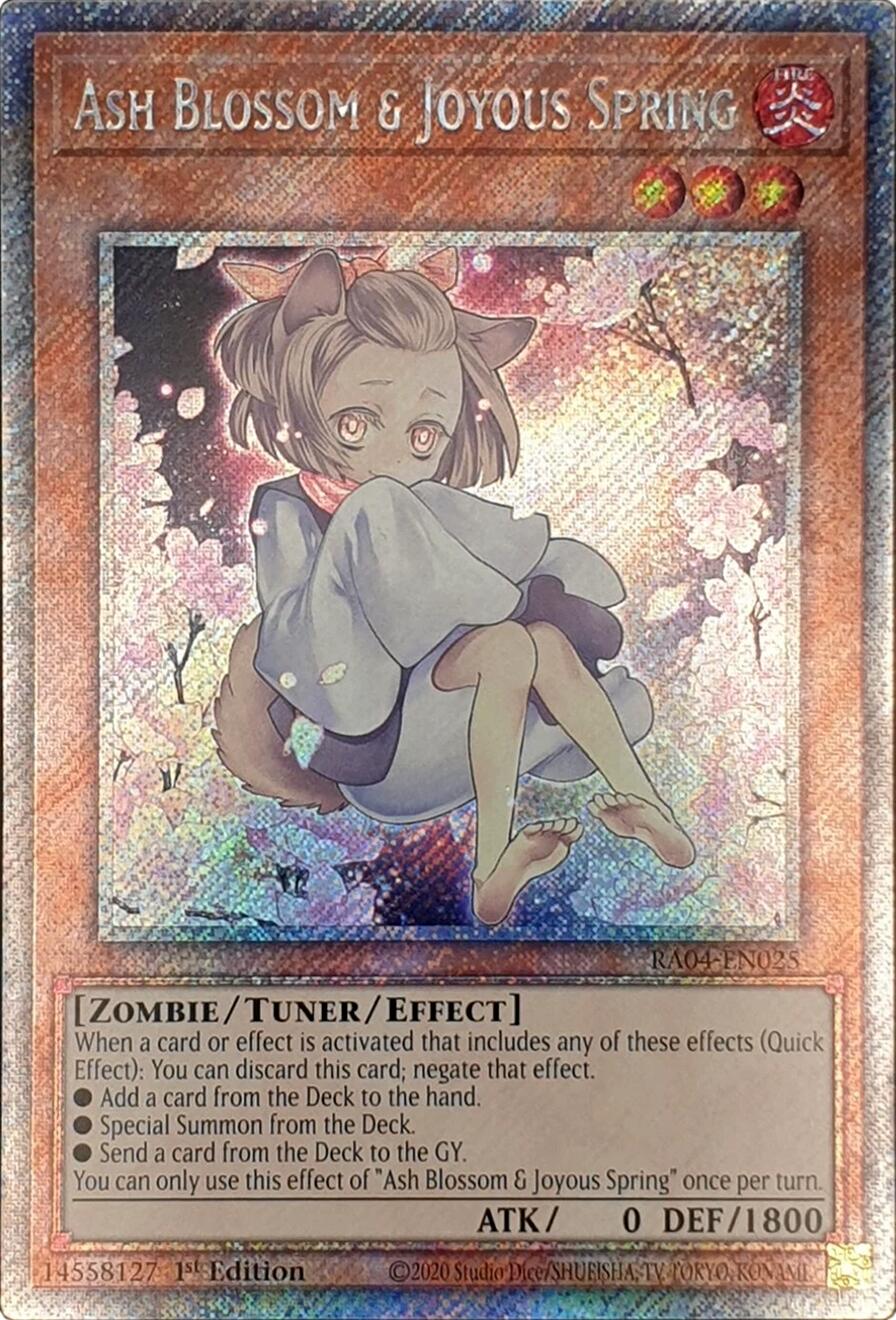 Ash Blossom & Joyous Spring (Alternate Art) [RA04-EN025] Platinum Secret Rare | Pegasus Games WI