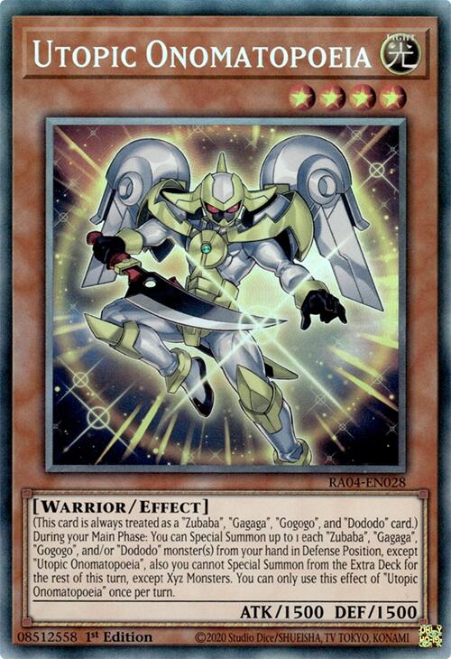 Utopic Onomatopoeia [RA04-EN028] Prismatic Collector's Rare | Pegasus Games WI