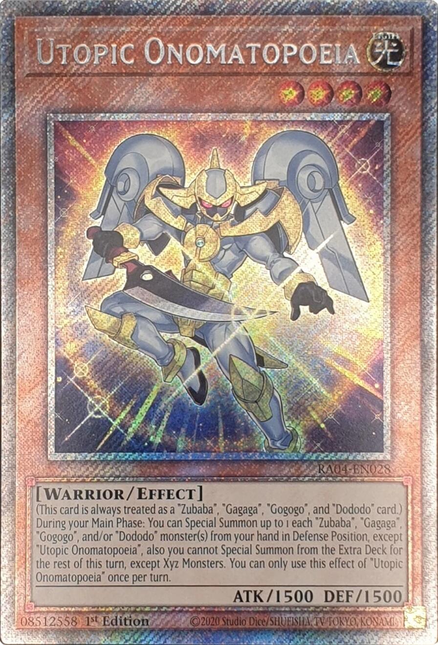 Utopic Onomatopoeia [RA04-EN028] Platinum Secret Rare | Pegasus Games WI