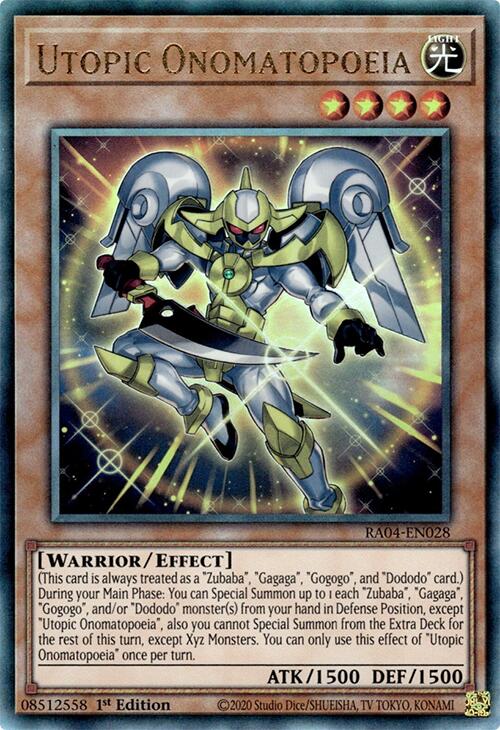 Utopic Onomatopoeia [RA04-EN028] Ultimate Rare | Pegasus Games WI