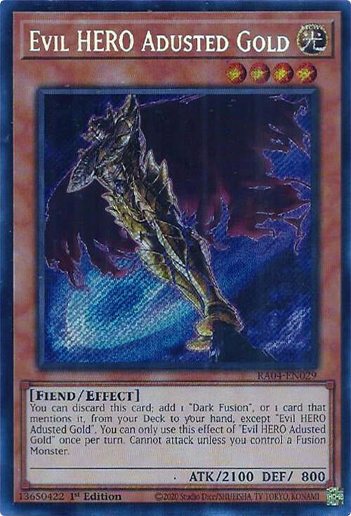 Evil HERO Adusted Gold [RA04-EN029] Secret Rare | Pegasus Games WI