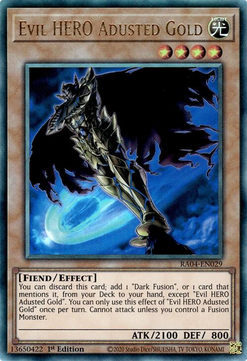 Evil HERO Adusted Gold [RA04-EN029] Prismatic Ultimate Rare | Pegasus Games WI