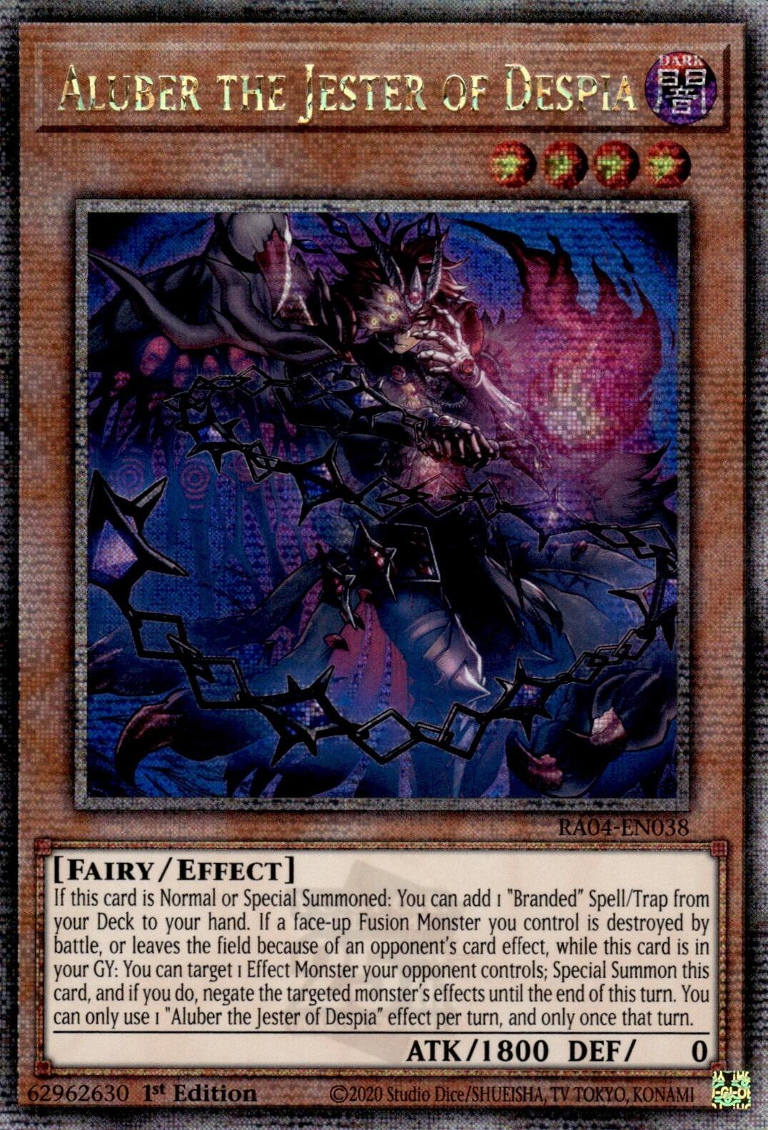 Aluber the Jester of Despia (New Art) [RA04-EN038] Quarter Century Secret Rare | Pegasus Games WI