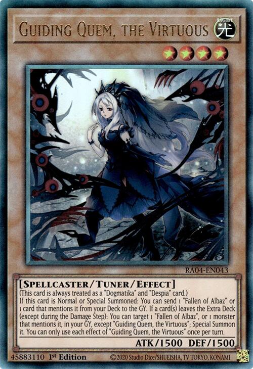 Guiding Quem, the Virtuous [RA04-EN043] Prismatic Ultimate Rare | Pegasus Games WI