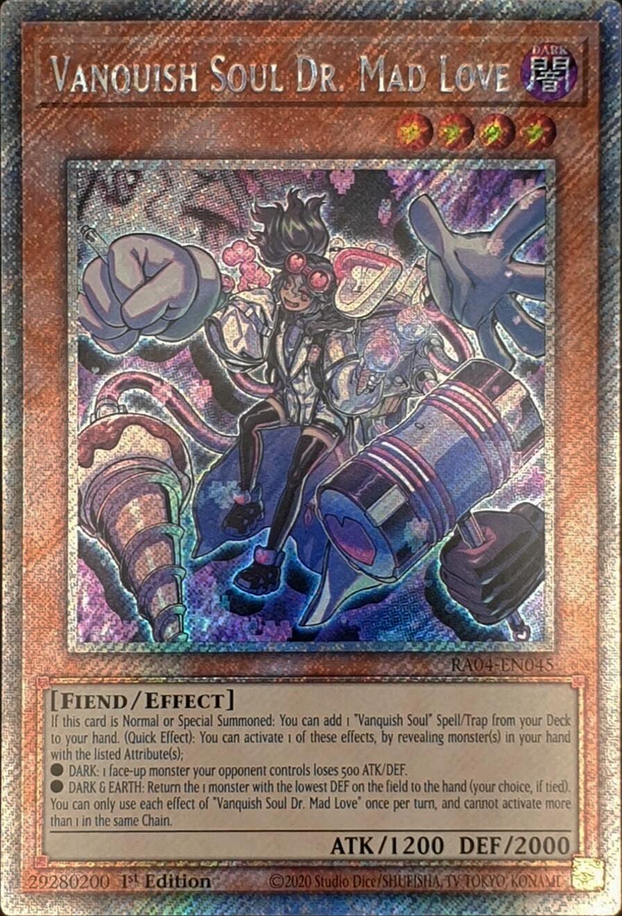 Vanquish Soul Dr. Mad Love [RA04-EN045] Platinum Secret Rare | Pegasus Games WI