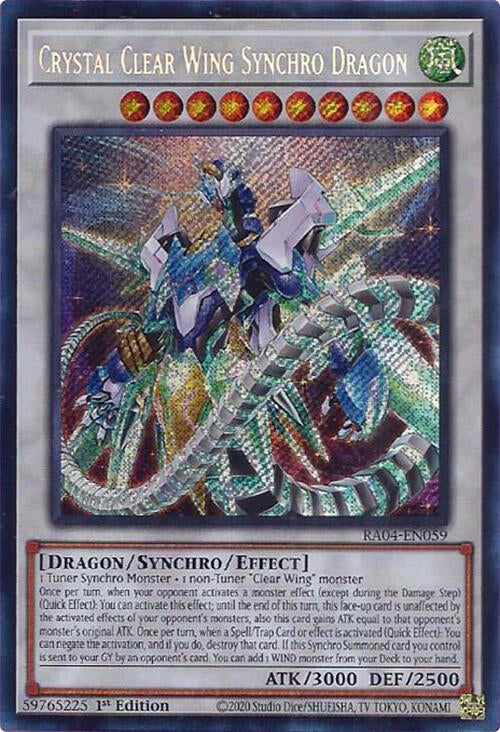 Crystal Clear Wing Synchro Dragon [RA04-EN059] Secret Rare | Pegasus Games WI