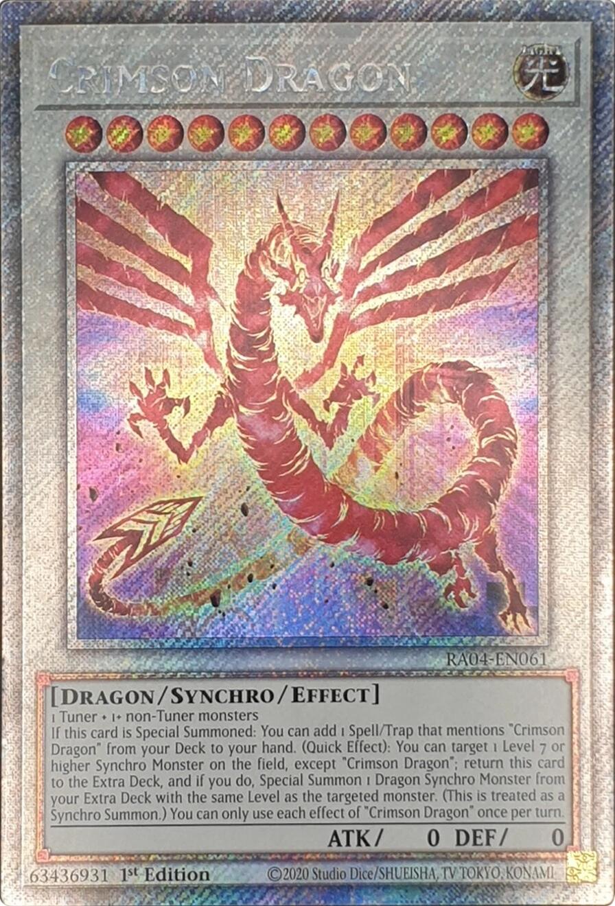 Crimson Dragon (card) [RA04-EN061] Platinum Secret Rare | Pegasus Games WI