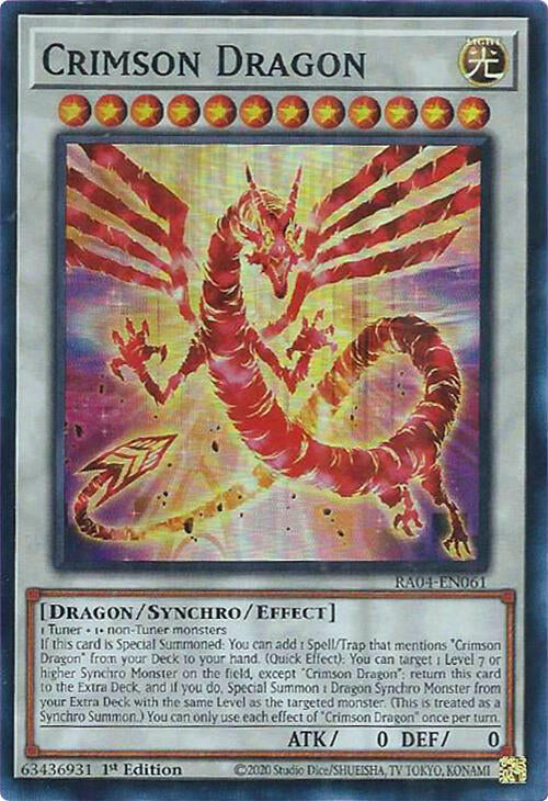 Crimson Dragon (card) [RA04-EN061] Super Rare | Pegasus Games WI