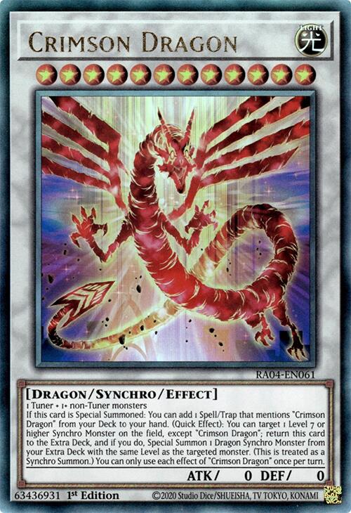 Crimson Dragon (card) [RA04-EN061] Prismatic Ultimate Rare | Pegasus Games WI