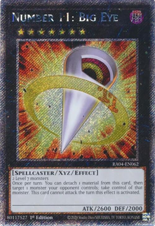 Number 11: Big Eye [RA04-EN062] Platinum Secret Rare | Pegasus Games WI