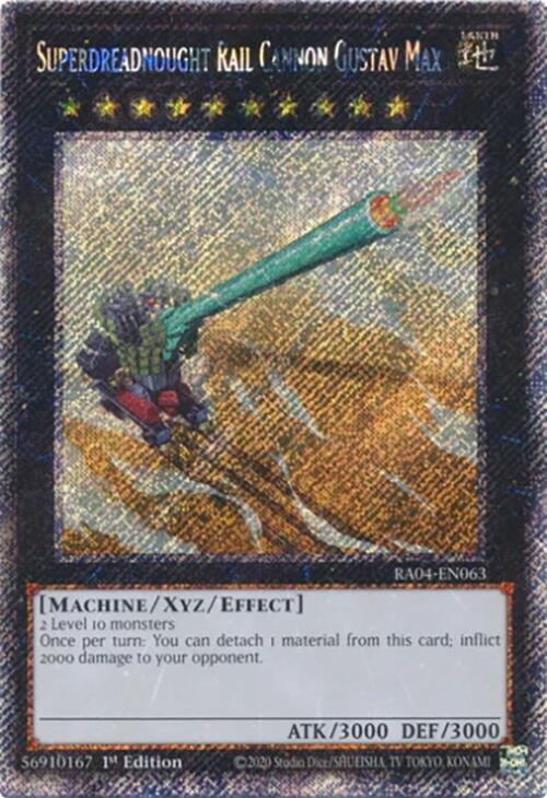 Superdreadnought Rail Cannon Gustav Max [RA04-EN063] Platinum Secret Rare | Pegasus Games WI