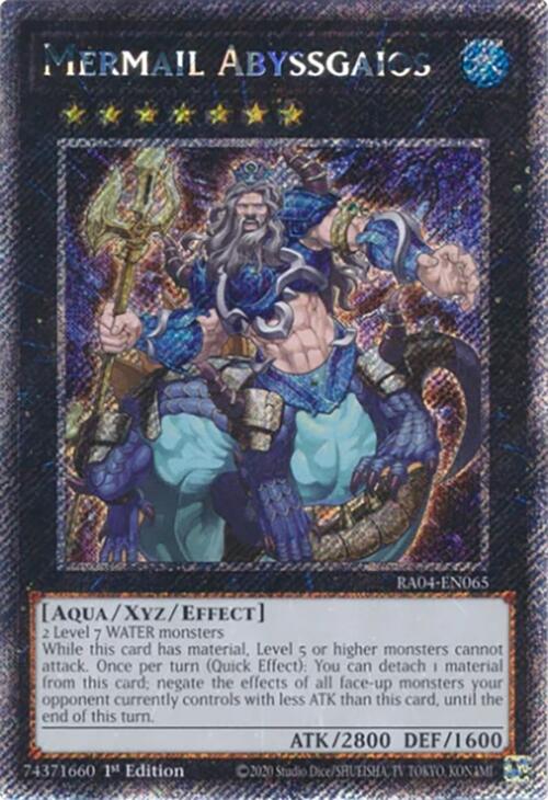 Mermail Abyssgaios [RA04-EN065] Platinum Secret Rare | Pegasus Games WI