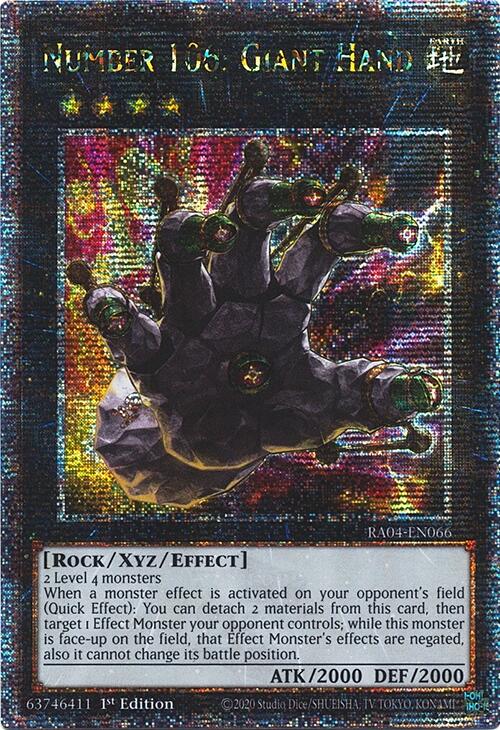 Number 106: Giant Hand [RA04-EN066] Quarter Century Secret Rare | Pegasus Games WI
