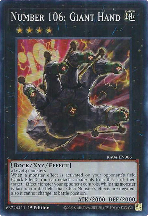 Number 106: Giant Hand [RA04-EN066] Super Rare | Pegasus Games WI