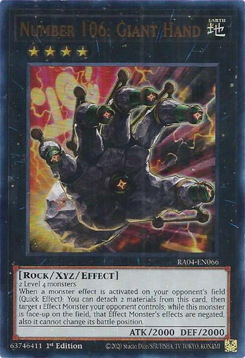 Number 106: Giant Hand [RA04-EN066] Ultra Rare | Pegasus Games WI