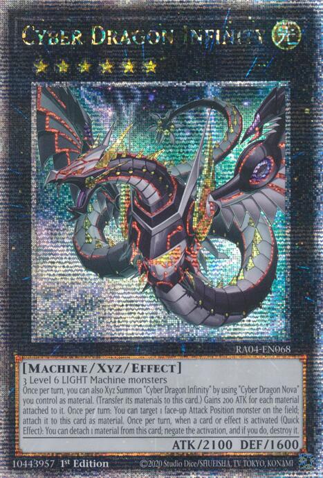 Cyber Dragon Infinity (Alternate Art) [RA04-EN068] Quarter Century Secret Rare | Pegasus Games WI