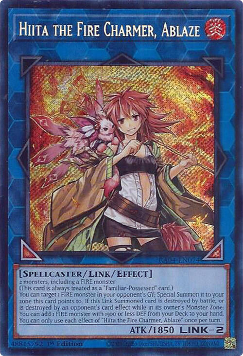 Hiita the Fire Charmer, Ablaze [RA04-EN074] Secret Rare | Pegasus Games WI
