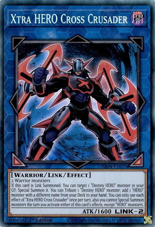 Xtra HERO Cross Crusader [RA04-EN076] Prismatic Collector's Rare | Pegasus Games WI