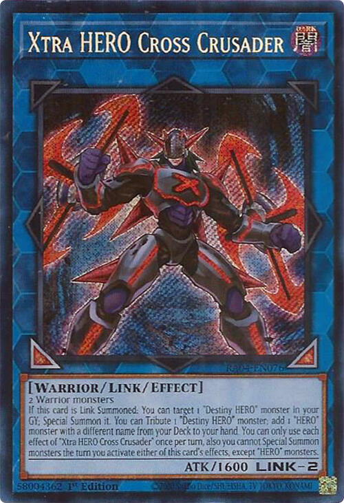 Xtra HERO Cross Crusader [RA04-EN076] Secret Rare | Pegasus Games WI