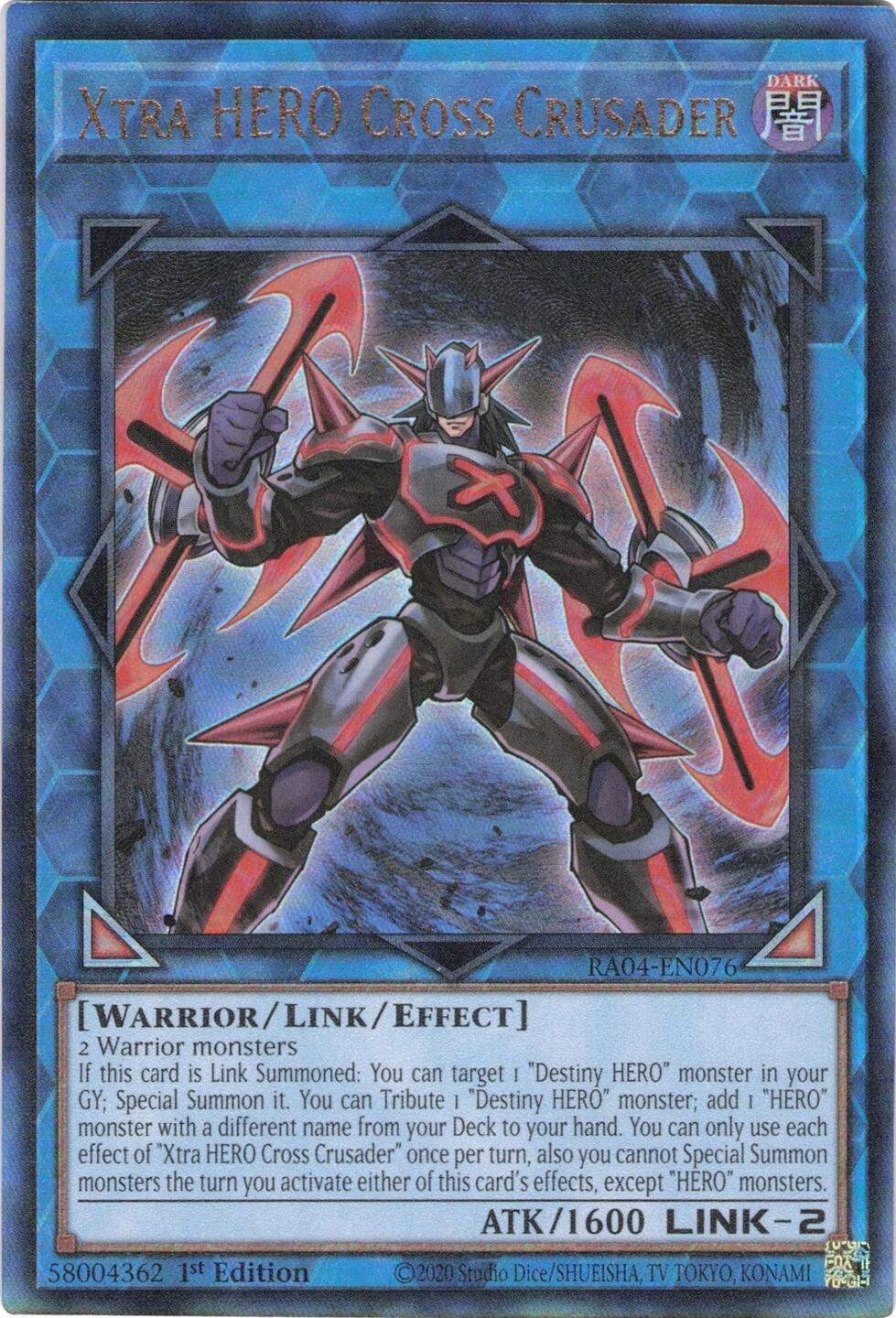 Xtra HERO Cross Crusader [RA04-EN076] Prismatic Ultimate Rare | Pegasus Games WI