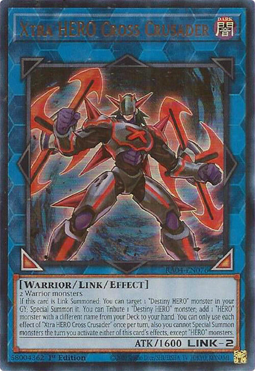 Xtra HERO Cross Crusader [RA04-EN076] Ultra Rare | Pegasus Games WI