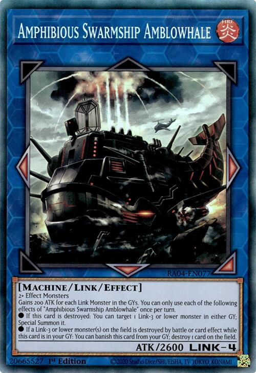 Amphibious Swarmship Amblowhale [RA04-EN077] Prismatic Collector's Rare | Pegasus Games WI