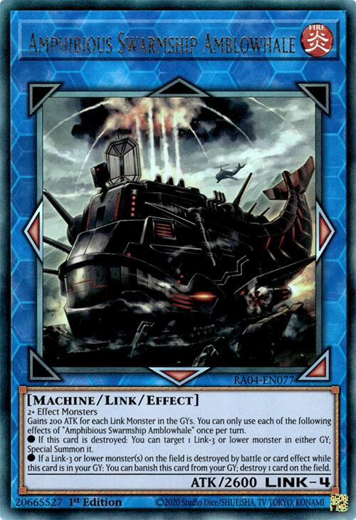 Amphibious Swarmship Amblowhale [RA04-EN077] Prismatic Ultimate Rare | Pegasus Games WI
