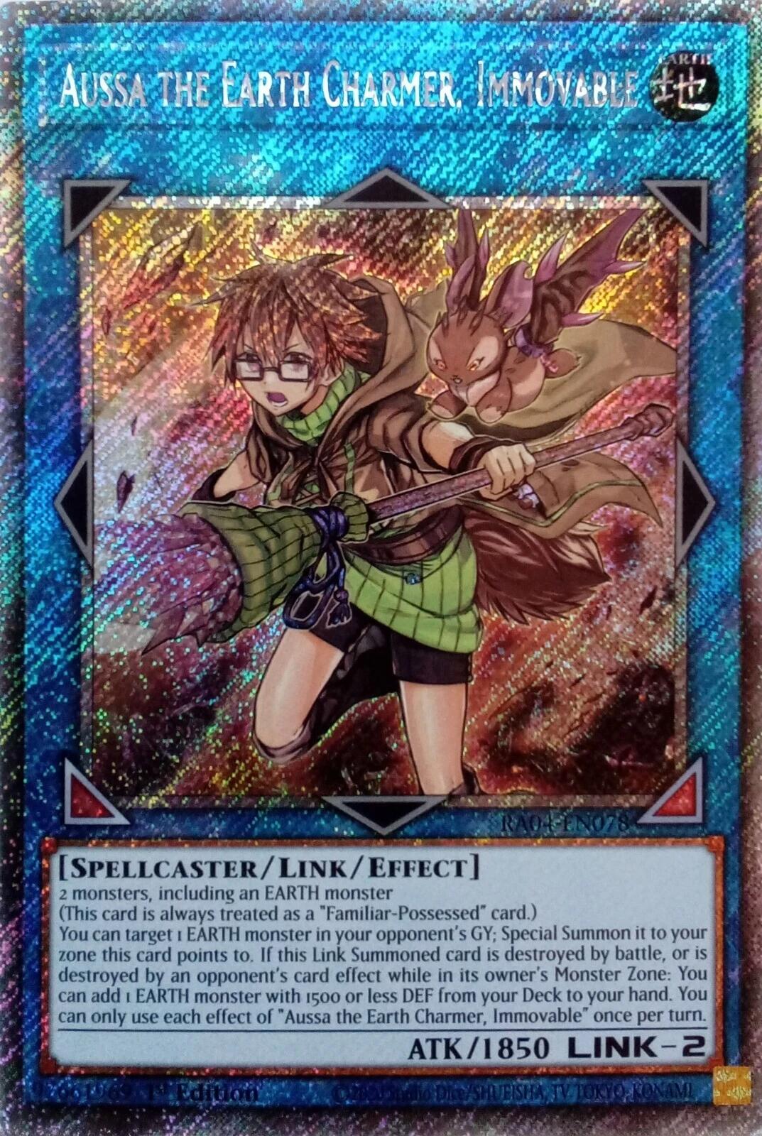 Aussa the Earth Charmer, Immovable [RA04-EN078] Platinum Secret Rare | Pegasus Games WI