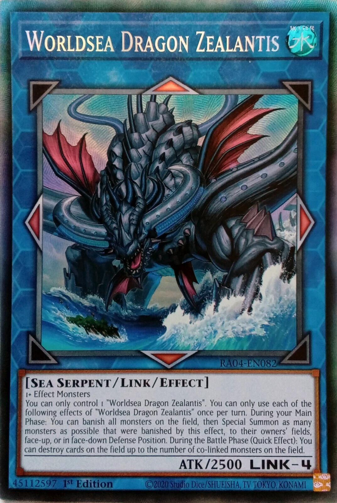 Worldsea Dragon Zealantis [RA04-EN082] Prismatic Collector's Rare | Pegasus Games WI