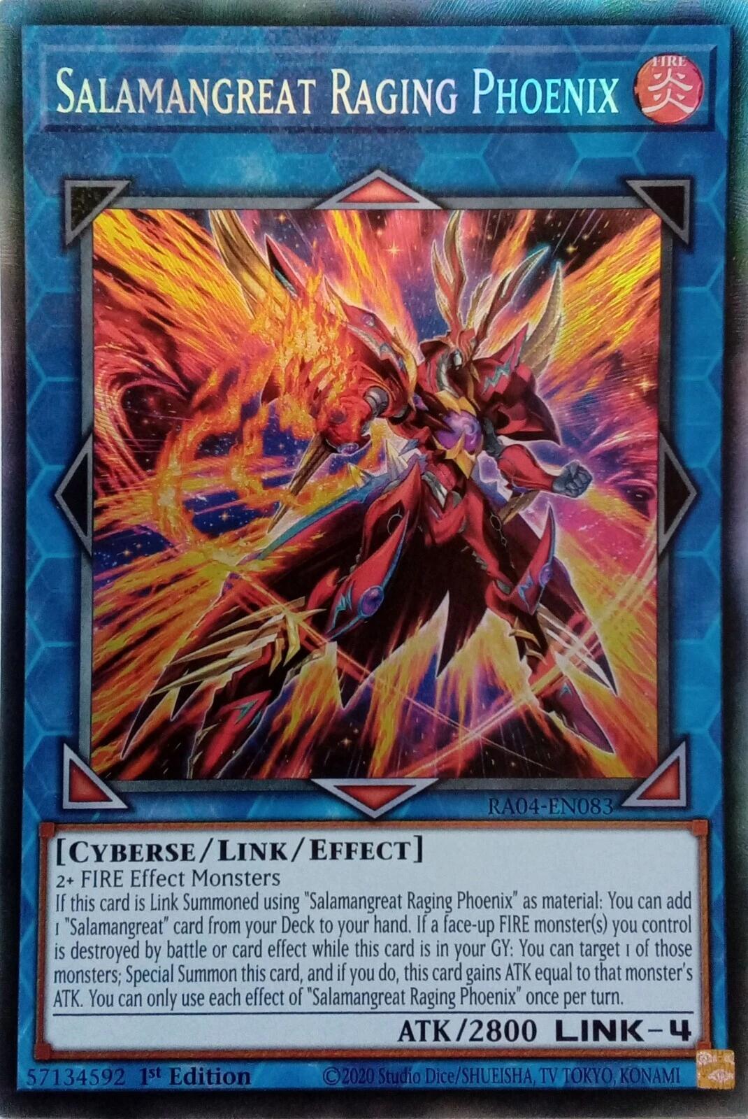 Salamangreat Raging Phoenix [RA04-EN083] Prismatic Collector's Rare | Pegasus Games WI