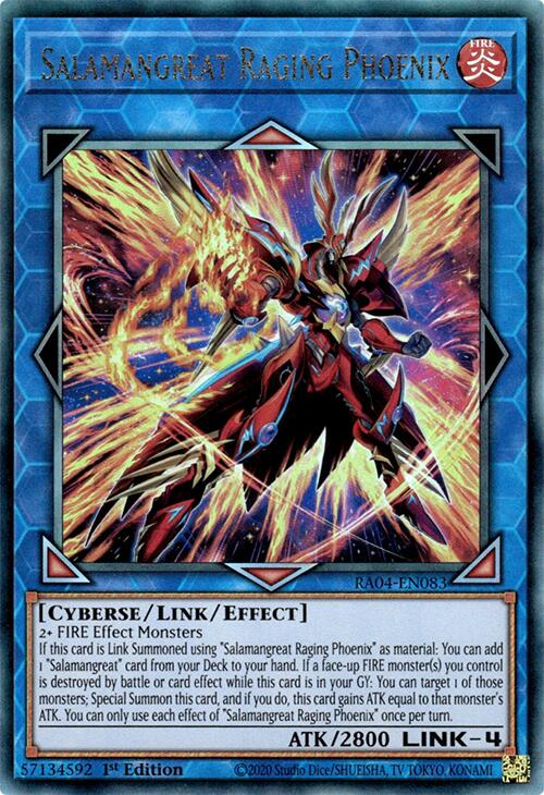 Salamangreat Raging Phoenix [RA04-EN083] Prismatic Ultimate Rare | Pegasus Games WI