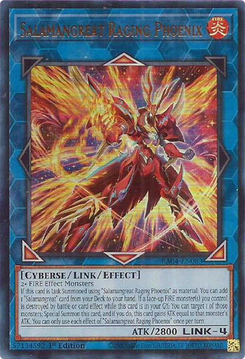 Salamangreat Raging Phoenix [RA04-EN083] Ultra Rare | Pegasus Games WI