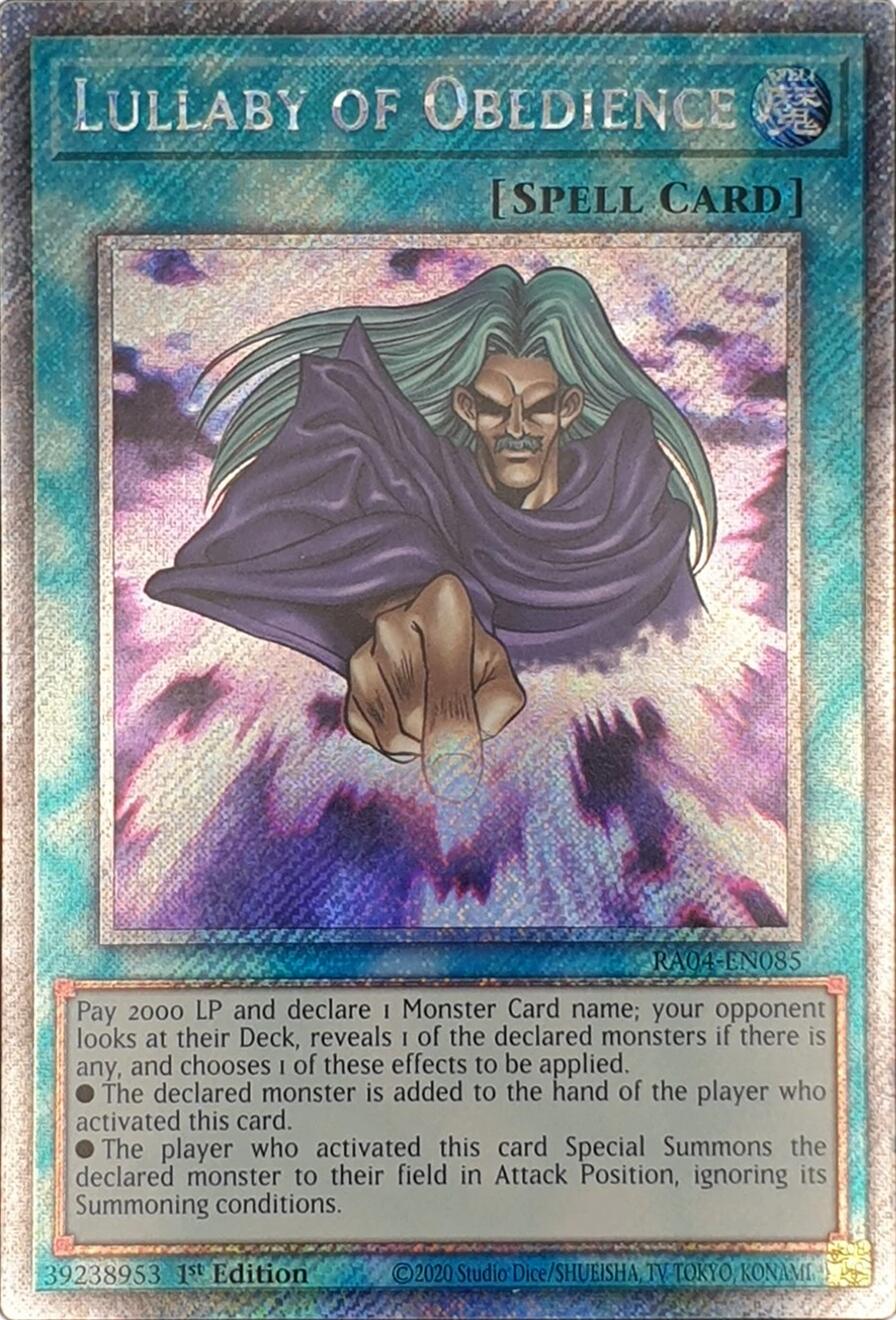 Lullaby of Obedience [RA04-EN085] Platinum Secret Rare | Pegasus Games WI