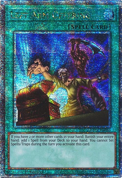 Left Arm Offering [RA04-EN086] Quarter Century Secret Rare | Pegasus Games WI