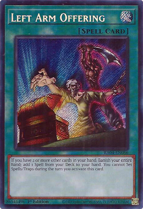 Left Arm Offering [RA04-EN086] Secret Rare | Pegasus Games WI