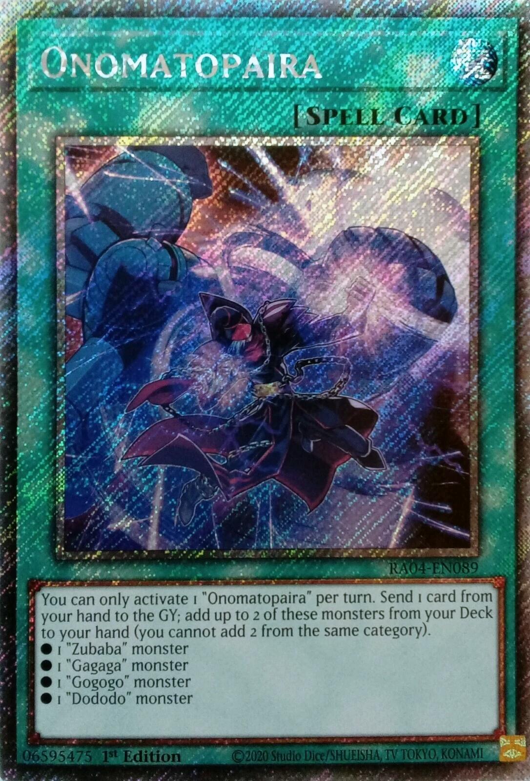 Onomatopaira [RA04-EN089] Platinum Secret Rare | Pegasus Games WI