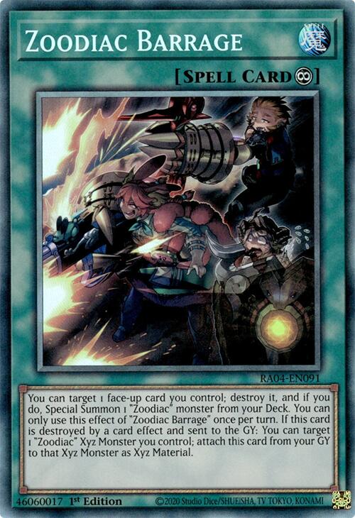 Zoodiac Barrage [RA04-EN091] Prismatic Collector's Rare | Pegasus Games WI
