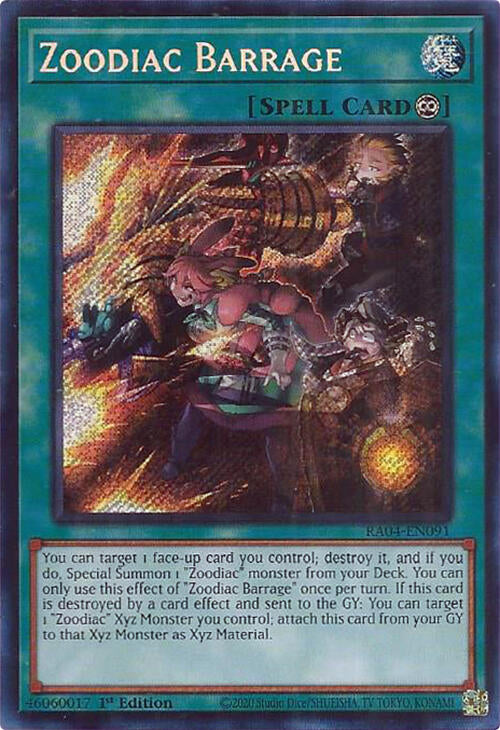 Zoodiac Barrage [RA04-EN091] Secret Rare | Pegasus Games WI