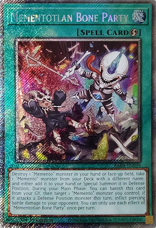 Mementotlan Bone Party [RA04-EN099] Platinum Secret Rare | Pegasus Games WI