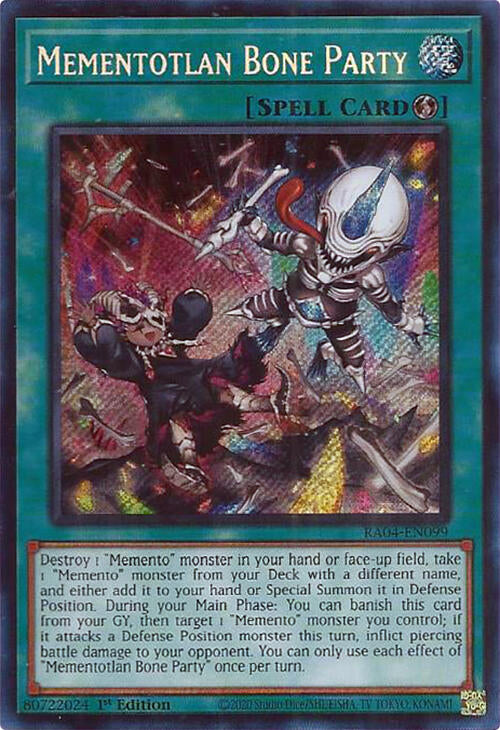 Mementotlan Bone Party [RA04-EN099] Secret Rare | Pegasus Games WI