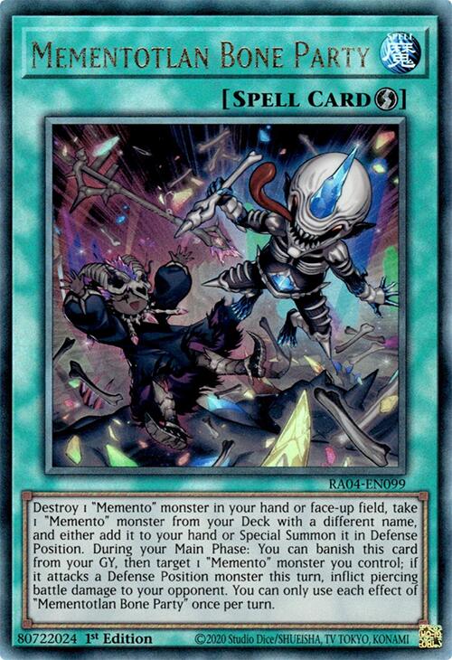 Mementotlan Bone Party [RA04-EN099] Prismatic Ultimate Rare | Pegasus Games WI