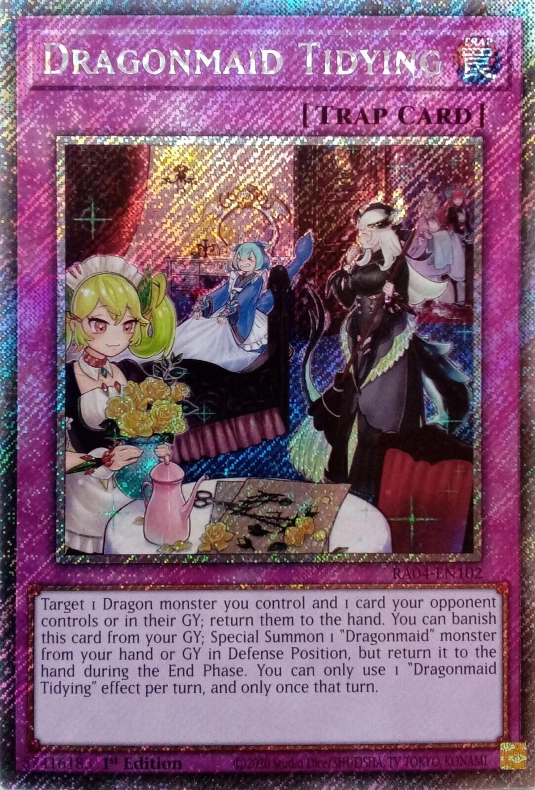 Dragonmaid Tidying [RA04-EN102] Platinum Secret Rare | Pegasus Games WI